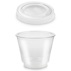 엠엔피 일회용 투명 과일컵 디저트 샐러드 포장용기 9온스 평뚜껑, 1개, 100세트