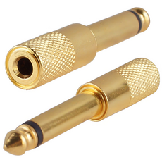 6.3mm 모노 수(M) to 3.5mm 모노 암(F) TS 오디오 변환 젠더, 1개, U3563M