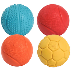 Ding dong pet寵物彈力橡膠球 4入, 1套, 混合顏色