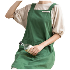 에잇원 내추럴 순면 린넨 앞치마, 1개, 그린