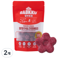팡드미 밥꾸 트릿 열빙어 & 크랜베리 꽃 모양 고양이 강아지 동결건조 유산균 간식 30g, 2개, 열빙어&크렌베리