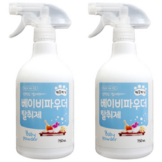 깨끗하개 탈취제 베이비파우더향, 750ml, 2개