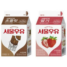 서울우유 카톤 초코우유 + 딸기우유, 12개, 200ml