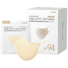 참존 톤업핏 블랙라벨 라이트 황사방역용 KF94 마스크 대형, 25개입, 1개, 크림 베이지