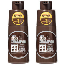 [TenTenPlus Inc] 3분 셀프염색샴푸 GDS 블랙모 딱한번 업그레이드 프리미엄300 대용량, 3분 염색샴푸-블랙 300ml, 300ml, 2개