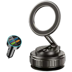 카이네틱 맥세이프 차량용 거치대 강력 진공 흡착식 360회전 접이식 전차종, 검은색, 2개