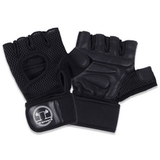 더스포츠 5구 손목 보호 트레이닝 장갑 헬스 크로스핏 통풍 장갑 웨이트 턱걸이, 1개, 블랙