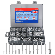 WORKPRO 내구성 미세 리벳못 리벳트 부품 수납 500pc, 1세트