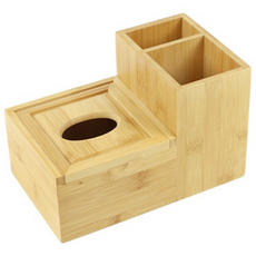 엘코 대나무 다용도 냅킨함 업소 식당 수저통 휴지함, 1개