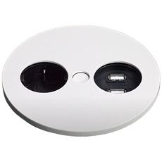 BIS 빌트인 매립 콘센트 BID-201SP 가구 식탁 아일랜드 주방 카운터 회의실 상판 미팅 테이블 원형 스핀 1구 USB 2구, 1개