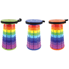 [2+1] 접이식 의자 성인용 원사이즈 아코디언 휴대용 자바라 폴딩 체어, 그린+오렌지+블루, 1세트