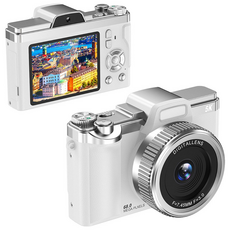 PYHO 카메라 6800w고화질 휴대용 디지털 카메라 16X 디지털 줌, 흰색 64GB