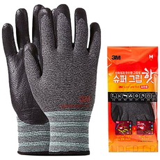 3M 3M장갑 슈퍼그립 핫 혹한기용 겨울용 방한장갑, Gray(M), 3개