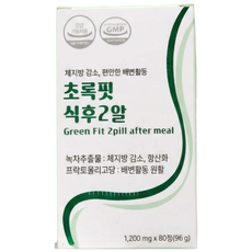 다이어트 보조제 초록핏 식후2알_카테킨 체지방감소 80정 1BOX, 1개