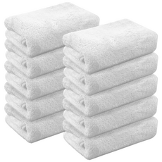 크린핏 그레슬린 코랄 극세사 타월, 10개, 화이트