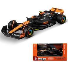 Burago 1:43 F1 레이싱카 맥라렌 MCL60 차량 시뮬레이션 합금 모형, 랜도 노리스 #4번지 싱가포르 역, 1개