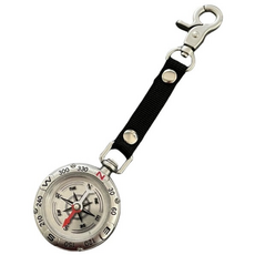 에이오알비 아웃도어 카라비너 나침반 키링, 실버, 1개