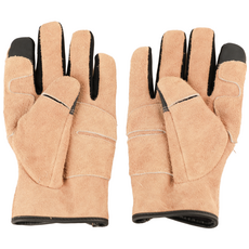 리오텍 프리미엄 가죽 장갑 캠핑 용접 보온 겨울 작업, 브라운, 1개