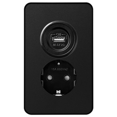 CHEIL ELECTRIC 工業 Diat Plus 金屬黑色 USB 插座 1 端口 1 端口, 1個