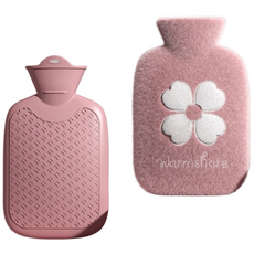 진루이 온수팩 보온물주머니 물리치료 찜질팩 1L, 핑크