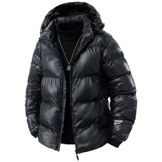 타임퓨어 남성용 겨울 신상품 블랙 후드 패딩 점퍼 탈부착 후드 밴딩 소매 방풍 방수 원단 점퍼