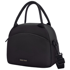 GUNU 캔버스 보온보냉 도시락 가방, 1개, 블랙