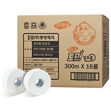 동방제지 무형광 점보롤 휴지 엠보싱 2겹 (300mX16롤), 16롤, 1박스