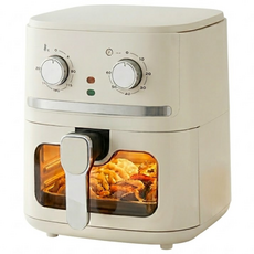 쉐프메이커 대용량 에어프라이어 투명창 6.5L 듀얼히팅 올스텐, 화이트, MY169