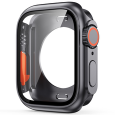 티지피 애플워치 호환 울트라 풀커버 일체형 케이스 360도 보호, 다크 그레이