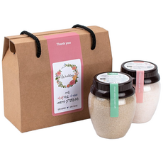 화산수천일염 히말라야핑크소금&함초소금 2개입 소금 선물세트, 530g, 1세트