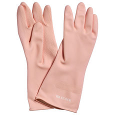 트루쿡 키친 천연 라텍스 고무장갑, 핑크, 대(L), 10개