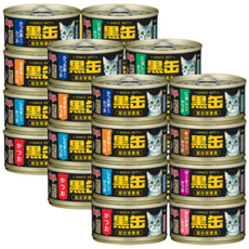 아이시아 흑관 오리지널 80g 촉촉한 수분타입 고양이 간식 8종콤보 24개 1박스, 혼합맛