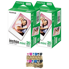 후지 인스탁스 미니필름 40장+하트데코집게/즉석카메라 필름, 1개