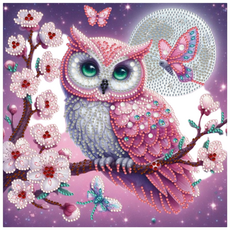 스타일하우스 신제품21가지 DIY 다이아몬드페인팅 특수모양 보석십자수25x25, 1개, 핑크부엉이1