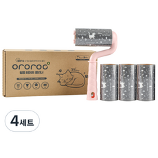 ororoc 寵物護理膠膜黏毛器手柄+補充裝 4入, 4組