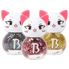 BABLIE 貓咪兒童指甲油3件組, C, 1個