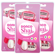 도루코 여성면도기 샤이스위티 일회용 바디면도기 3입 x 3팩(총9개입), 3개입, 3개