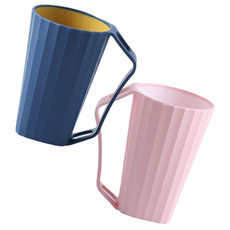 (2P) 코코리브 파스텔 거꾸로양치컵 욕실 칫솔꽂이 물빠짐 칫솔컵, 네이비-연핑크, 1세트