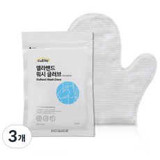 엘라밴드 워시글러브 1팩 6매/물없이사용 세척용장갑, 3개