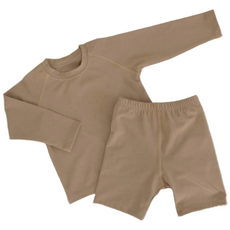 PEEKABOO 兒童素色防磨衣上衣+下身套組, 1個, 米色