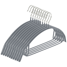온리블 실리콘 코팅 어깨뿔 흘러내림 방지 옷걸이, 10개, 그레이