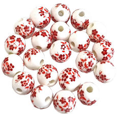 ALL 원석알 10mm 세라믹 팔찌원석 한팩 20알 컬러선택, 레드꽃별