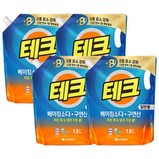 테크 베이킹소타+구연산 리필 일반용, 4개, 1.8L