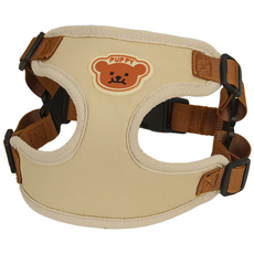 펫톨 반려동물 하네스 + 리드줄 목줄 세트, 베이지