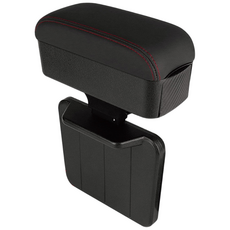 KDNC 차량용 팔걸이 수납함 중앙 팔걸이 높이 조절 쿠션 팔꿈치 받침 자동차 시트 틈새 수납함 높이 조절 가능, 1개, 블랙-검은 선