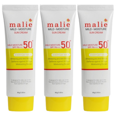 마리에 마일드 모이스처 안티유브이 워터프루프 톤업 선크림 80g (SPF50+ / PA+++)) 3개