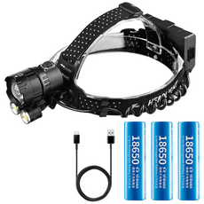 길컴퍼니 초강력 충전식 듀얼 LED 헤드랜턴 서치라이트 낚시 해루질 작업등 RJ98D, 1개, 블랙