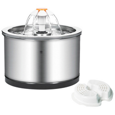 DING DONG PET 寵物 304 全不鏽鋼飲水機 2.5L + 濾心組, 單一商品, 混合色