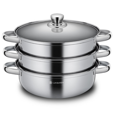 렉스퀸 IH 인덕션 스텐 찜기 3단, 28cm, 1개