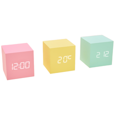 본비 미니 디지털 LED 탁상시계 무소음 감성 인테리어, 옐로우